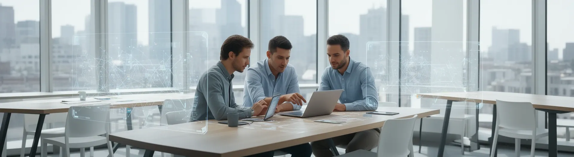 Equipo de consultoría IT colaborando para servicios profesionales