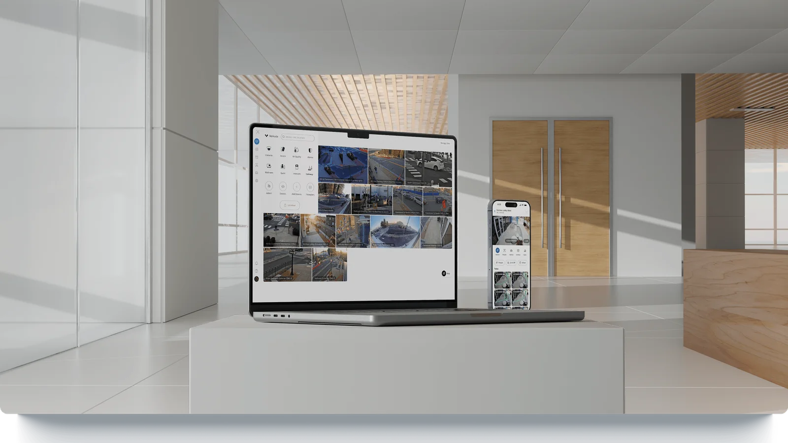 Plataforma Verkada Command con cámaras, control de accesos, sensores y alarmas integrados