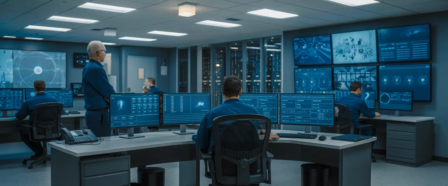 técnico informático realizando mantenimiento nacional, infraestructura de red empresarial distribuida, soporte técnico presencial en oficinas España, centro de procesamiento datos empresarial seguro, equipo consultoría tecnológica cobertura nacional