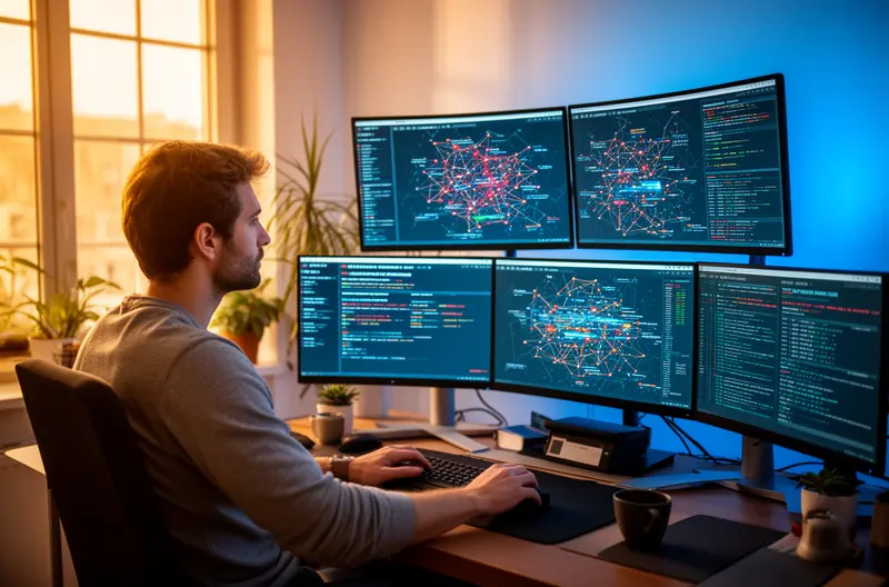 Network security operations centre monitoring cyber threats in real time, AI-powered threat detection dashboard displaying anomaly alerts, Multi-layered cybersecurity architecture protecting enterprise infrastructure, Managed security services team responding to network incidents, Next-generation firewall blocking advanced persistent threats