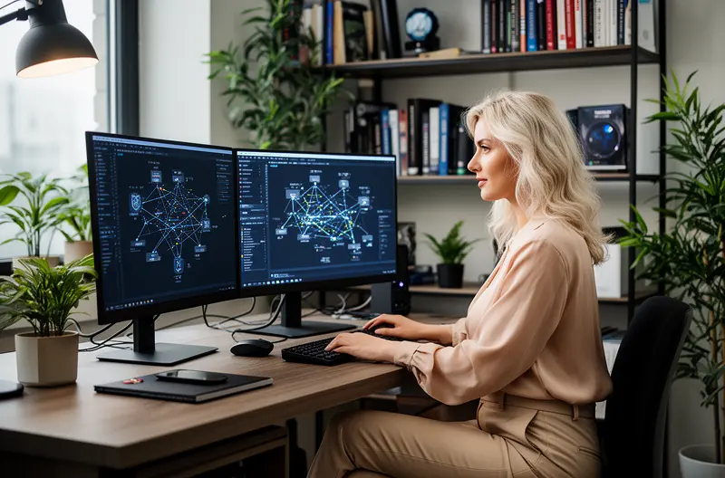 Firewall de próxima generación protegiendo red empresarial, Arquitectura de seguridad multicapa con cifrado de datos, Panel de control de ciberseguridad monitorizando amenazas en tiempo real, Sistema de autenticación multifactor para acceso seguro a red corporativa, Infraestructura de red empresarial con protección avanzada contra ciberataques