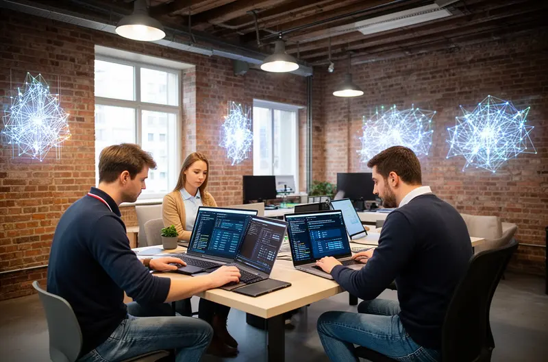 Firewall de próxima generación protegiendo red empresarial, Arquitectura de seguridad multicapa con cifrado de datos, Panel de control de ciberseguridad monitorizando amenazas en tiempo real, Sistema de autenticación multifactor para acceso seguro a red corporativa, Infraestructura de red empresarial con protección avanzada contra ciberataques