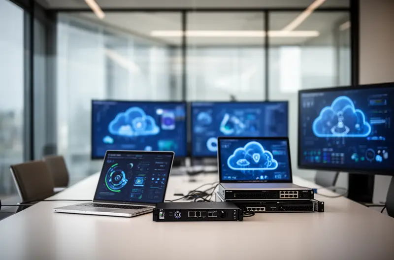 IT technician performing server maintenance in Barcelona office, network monitoring dashboard displaying system health metrics, business professional reviewing IT maintenance service agreement, computer hardware inspection and preventive maintenance procedure, IT support team resolving technical issues in Barcelona workplace