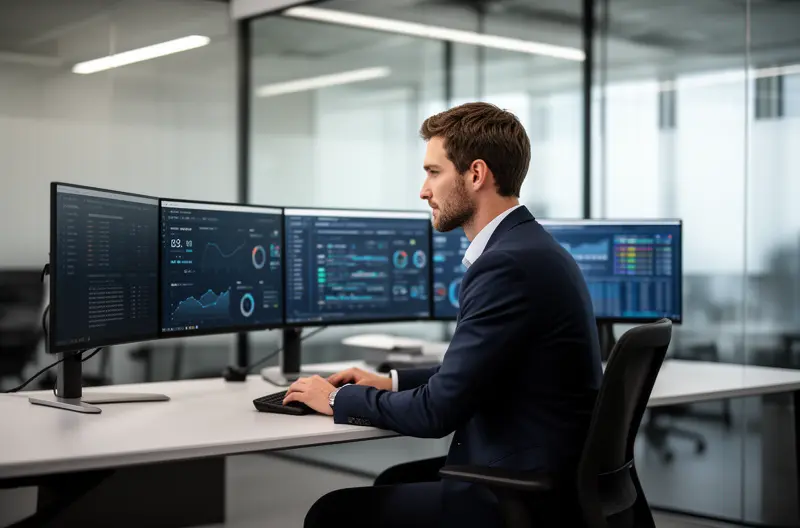 Equipo revisando plan de seguridad informática en sala de reuniones, Diagrama de arquitectura de ciberseguridad empresarial multicapa, Profesional configurando firewall y sistemas de protección avanzada, Sesión de formación en ciberseguridad para empleados corporativos, Panel de monitorización en tiempo real de amenazas informáticas