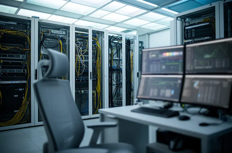 business IT support team monitoring systems, managed IT services dashboard real-time alerts, cybersecurity protection business network infrastructure, remote IT support technician resolving issues, onsite IT maintenance server room equipment