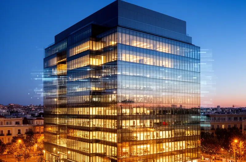 Equipo técnico realizando outsourcing IT en oficina de Madrid, Profesionales de sistemas gestionando infraestructura tecnológica empresarial, Técnico especializado en soporte IT presencial en empresa madrileña, Monitorización remota de sistemas informáticos en Madrid, Reunión de consultoría IT para outsourcing tecnológico