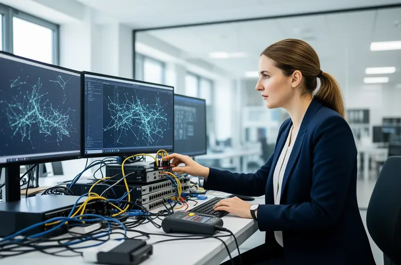 Técnico realizando mantenimiento preventivo en servidor empresarial Madrid, Equipo de soporte informático atendiendo incidencia técnica de forma remota, Firewall y sistemas de ciberseguridad protegiendo red corporativa, Profesional IT instalando equipos informáticos en oficina Madrid, Panel de monitorización de infraestructura tecnológica empresarial