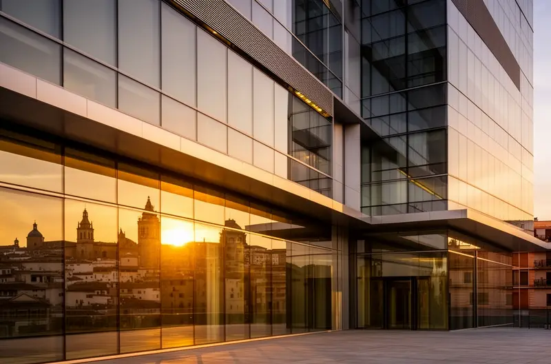 técnico realizando mantenimiento informático en oficina de Cuenca, infraestructura de red empresarial con switches y cableado estructurado, pantalla mostrando monitorización de sistemas IT en tiempo real, firewall corporativo protegiendo red empresarial, equipo de soporte técnico atendiendo incidencia informática