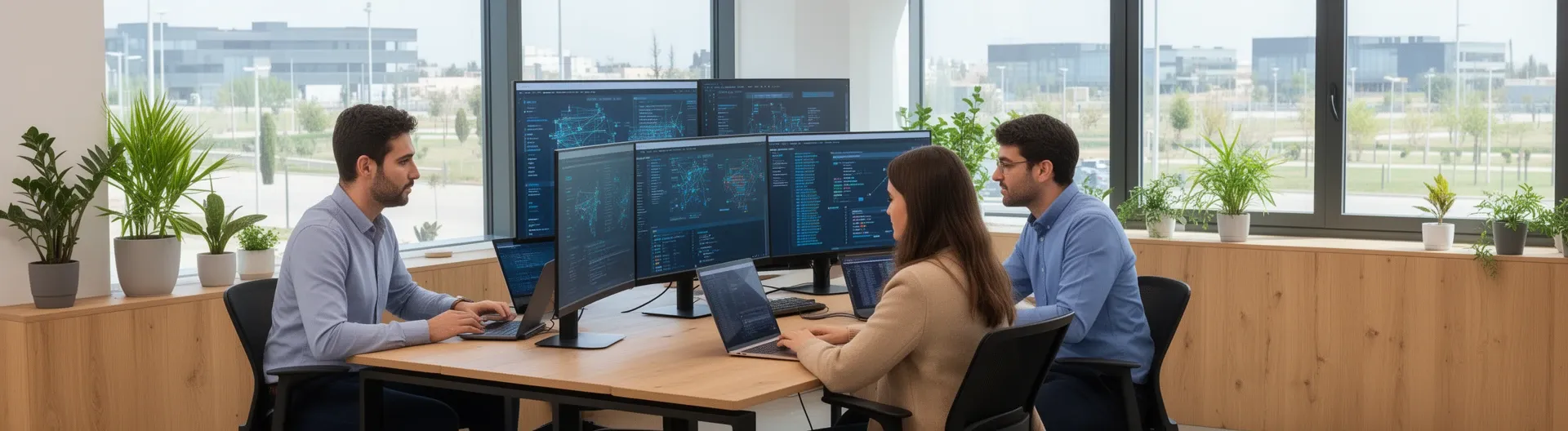 Técnico realizando mantenimiento preventivo en servidor empresarial, Equipo de soporte informático revisando infraestructura de red en oficina, Panel de monitorización de sistemas informáticos en tiempo real, Auditoría tecnológica completa de equipos informáticos empresariales, Implementación de soluciones de seguridad informática en pyme