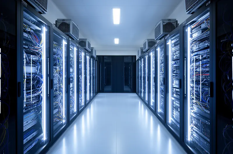 Técnico realizando mantenimiento preventivo en servidor empresarial en Cáceres, Equipo informático empresarial recibiendo soporte técnico especializado, Infraestructura de red empresarial optimizada con mantenimiento profesional, Servicio de outsourcing IT gestionando sistemas informáticos de empresa, Contrato de mantenimiento informático flexible para empresas en Cáceres