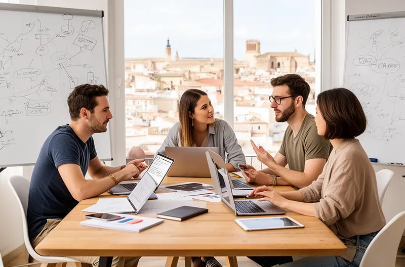 Técnico realizando mantenimiento preventivo en servidor empresarial en Cáceres, Equipo informático empresarial recibiendo soporte técnico especializado, Infraestructura de red empresarial optimizada con mantenimiento profesional, Servicio de outsourcing IT gestionando sistemas informáticos de empresa, Contrato de mantenimiento informático flexible para empresas en Cáceres