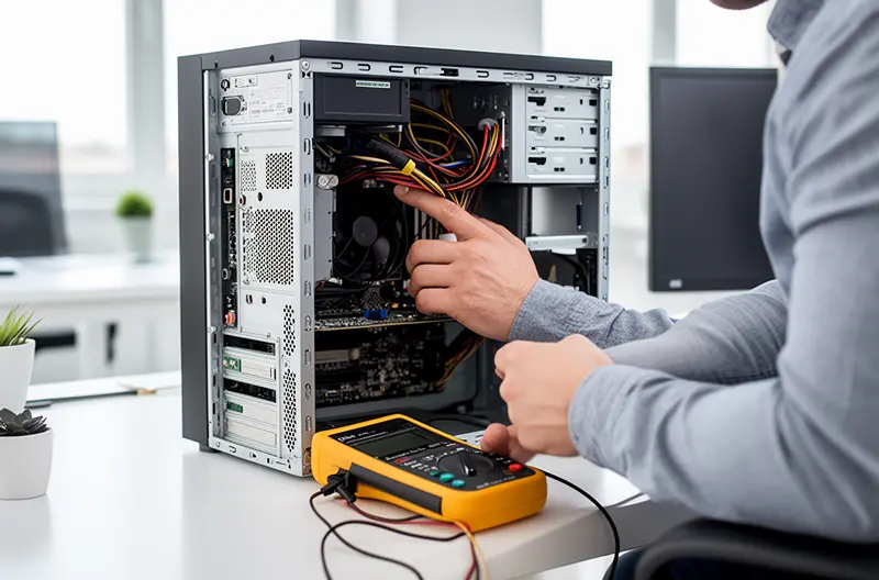 Técnico informático realizando mantenimiento preventivo en oficina de Burgos, Equipo de soporte IT configurando servidores en empresa burgalesa, Auditoría informática profesional en instalaciones empresariales de Burgos, Soporte remoto resolviendo incidencias técnicas para PYME en Burgos, Infraestructura tecnológica moderna gestionada por servicio de mantenimiento en Burgos