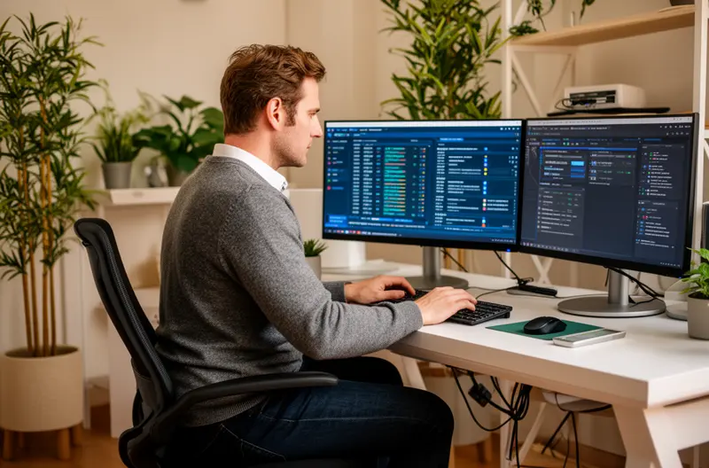 Técnico realizando mantenimiento informático preventivo en oficina de Albacete, Equipo de soporte IT configurando servidor para empresa en Albacete, Profesional instalando soluciones de ciberseguridad en pyme albaceteña, Monitorización remota de sistemas informáticos para empresas en Albacete, Auditoría de infraestructura tecnológica en oficinas de Albacete