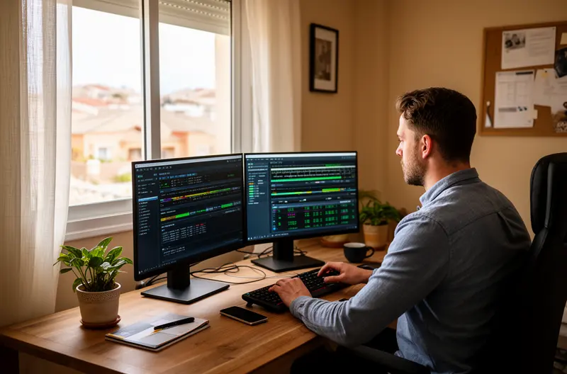 Técnico realizando mantenimiento informático preventivo en oficina de Arganda del Rey, Equipo de soporte IT atendiendo incidencia informática en empresa local, Sala de servidores con sistemas de monitorización y backup activos, Profesional configurando red empresarial segura con firewall avanzado, Auditoría informática evaluando infraestructura tecnológica de pyme