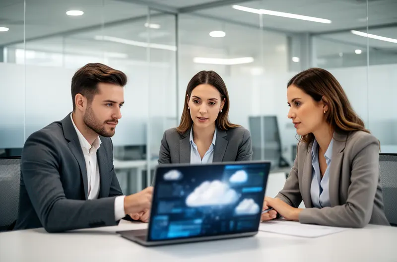 Técnico realizando mantenimiento preventivo en equipos informáticos de empresa en Valdemoro, Equipo de soporte IT revisando servidores y sistemas de seguridad empresarial, Auditoría informática gratuita evaluando infraestructura tecnológica en oficina, Implementación de soluciones de ciberseguridad y backup en empresa de Valdemoro, Consultor IT analizando red empresarial y optimizando sistemas informáticos