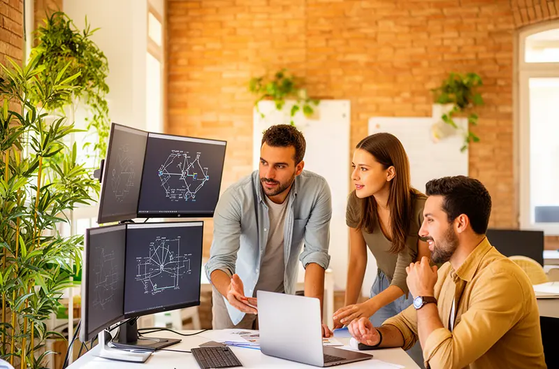 Técnico realizando mantenimiento preventivo en servidor empresarial en Coslada, Panel de monitorización de sistemas informáticos en tiempo real para empresas, Equipo de soporte técnico atendiendo incidencia informática en oficina de Coslada, Infraestructura de red empresarial con gestión profesional y seguridad avanzada, Sala de servidores con sistemas de backup y protección de datos para pymes