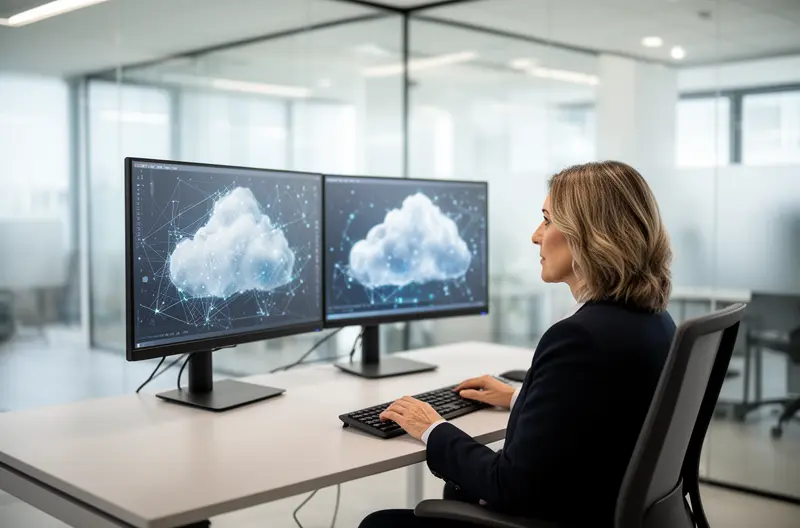 Técnico realizando mantenimiento informático en oficina de Getafe, Panel de monitorización proactiva de sistemas IT en tiempo real, Equipo de soporte técnico atendiendo incidencia informática presencial, Auditoría de infraestructura tecnológica en empresa de Getafe, Servidor empresarial con mantenimiento preventivo y copias de seguridad