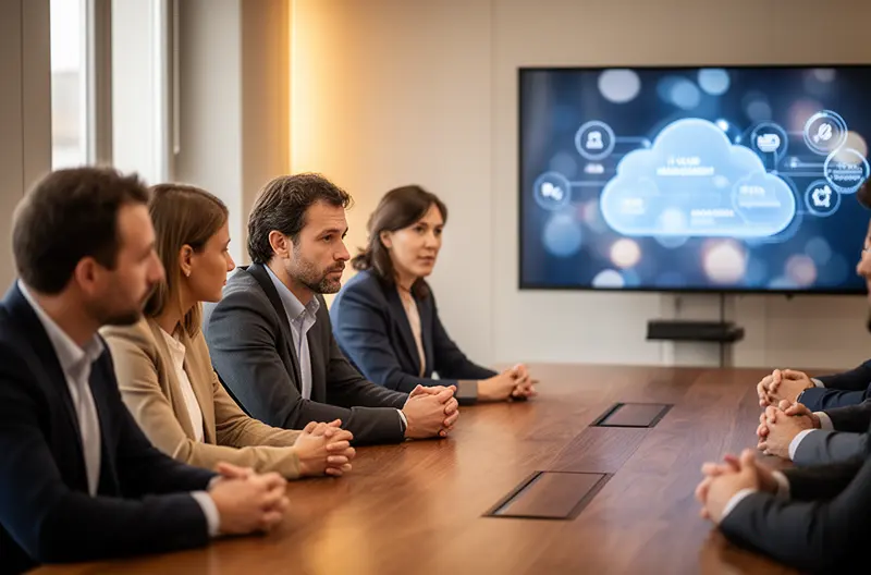 Técnico realizando mantenimiento preventivo en servidor empresarial en Alcalá de Henares, Equipo informático empresarial con monitorización de sistemas en tiempo real, Auditoría informática completa del parque tecnológico de empresa en Alcalá, Profesional configurando medidas de seguridad y protección de datos empresariales, Panel de control de mantenimiento informático mostrando estado de equipos y sistemas