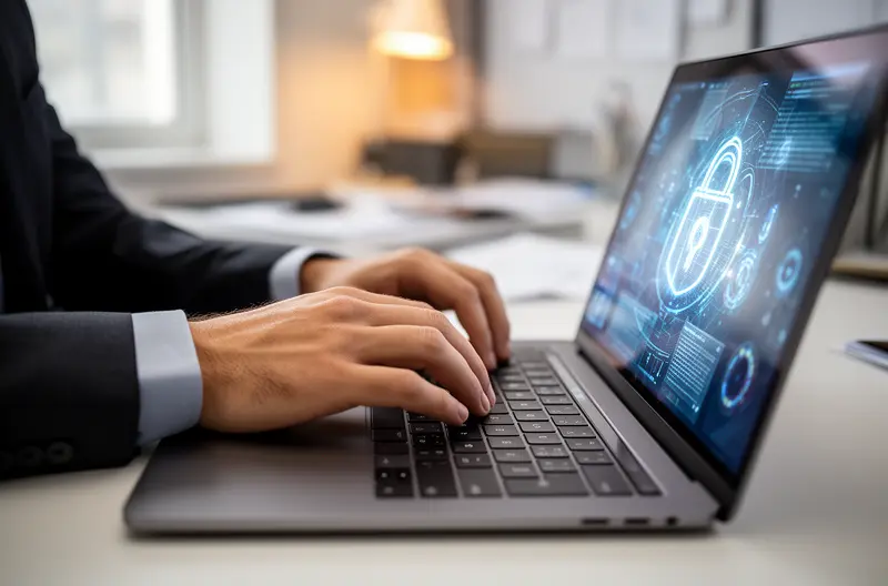 Técnico realizando mantenimiento preventivo en servidor empresarial, Centro de operaciones con monitorización de sistemas informáticos en tiempo real, Equipo de soporte técnico resolviendo incidencia crítica de forma remota, Infraestructura de red empresarial con protección perimetral avanzada, Sala de servidores con sistemas de backup y recuperación ante desastres