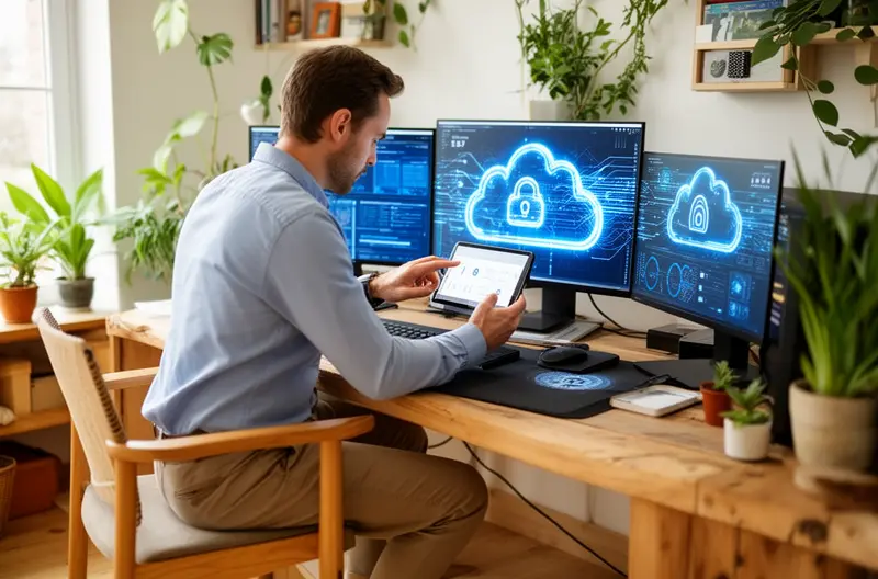 Sistema automatizado de copias de seguridad en internet para empresas, Servidor seguro de backup online con encriptación robusta, Panel de control de copias de seguridad remotas económicas, Infraestructura escalable de almacenamiento en nube para empresas, Equipo técnico gestionando sistema de backup empresarial