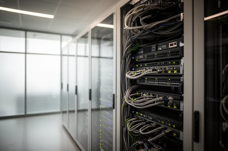 Técnico realizando mantenimiento proactivo en servidor empresarial, Panel de monitorización continua de infraestructura IT en tiempo real, Equipo implementando plan de mantenimiento informático preventivo, Herramientas de seguridad y backup para mantenimiento proactivo, Auditoría tecnológica de sistemas informáticos empresariales