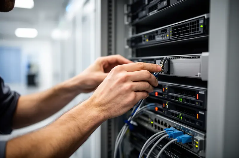 Técnico realizando mantenimiento proactivo en servidor empresarial, Panel de monitorización continua de infraestructura IT en tiempo real, Equipo implementando plan de mantenimiento informático preventivo, Herramientas de seguridad y backup para mantenimiento proactivo, Auditoría tecnológica de sistemas informáticos empresariales