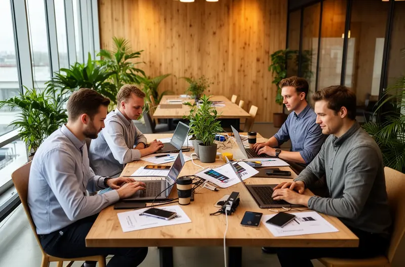 Equipo técnico implementando soluciones de seguridad informática en empresa, Infraestructura tecnológica protegida con firewall y sistemas de backup, Profesionales analizando vulnerabilidades en red empresarial, Dashboard de monitorización de seguridad informática en tiempo real, Formación en ciberseguridad para empleados de empresa