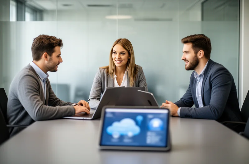 Técnico instalando centralita telefónica empresarial, Panel de control de centralita IP con conexiones activas, Mantenimiento preventivo de sistema telefónico corporativo, Integración de centralita VoIP con CRM empresarial, Sala de comunicaciones con equipos de telefonía profesional