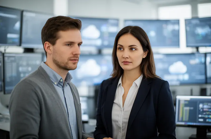 Técnico realizando mantenimiento preventivo en infraestructura de red empresarial, Panel de monitorización de red mostrando métricas de rendimiento y disponibilidad, Equipo de switches y routers en rack de comunicaciones con cableado estructurado, Ingeniero configurando firewall para mantenimiento de seguridad de red, Sala de servidores con infraestructura de red organizada y documentada