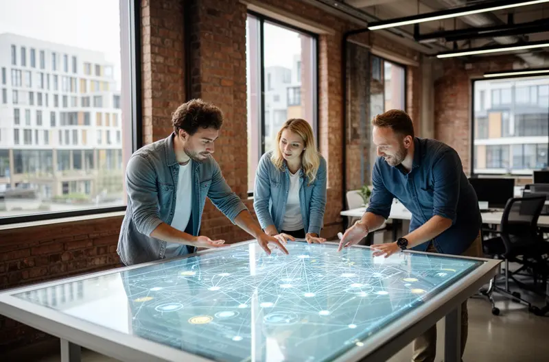 Administrador configurando sistema de gestión de redes empresariales en centro de datos, Dashboard de monitorización en tiempo real mostrando métricas de rendimiento de red corporativa, Infraestructura de red empresarial con switches y routers gestionados profesionalmente, Técnico realizando auditoría de seguridad en red IT corporativa, Diagrama de arquitectura SD-WAN para gestión optimizada de redes empresariales