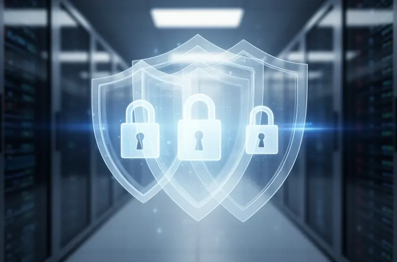 Consultor IT analizando infraestructura tecnológica empresarial, Equipo técnico implementando soluciones cloud y virtualización, Sistema de ciberseguridad multicapa protegiendo red corporativa, Profesional configurando servicios gestionados y monitorización, Automatización de procesos IT mejorando eficiencia operativa