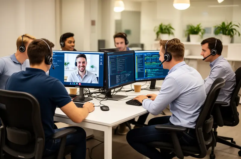 Técnico realizando mantenimiento preventivo en servidor empresarial en Pinto, Equipo de soporte informático revisando infraestructura de red en oficina, Sistema de backup empresarial con protección de datos y recuperación, Firewall y soluciones de ciberseguridad implementadas en empresa local, Auditoría informática gratuita evaluando equipos y servidores en Pinto