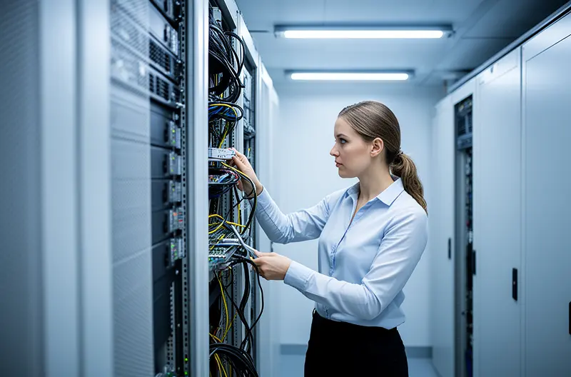 Técnico de soporte IT trabajando en oficina española, Centro de operaciones de soporte informático con múltiples pantallas, Ingeniero realizando mantenimiento presencial en empresa, Mapa de España con ubicaciones de delegaciones de soporte técnico, Equipo de profesionales IT gestionando incidencias remotamente