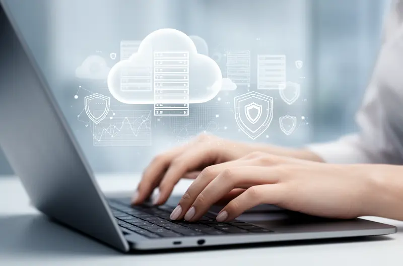 Técnico realizando mantenimiento preventivo en servidores empresariales, Infraestructura de red empresarial con cableado estructurado certificado, Equipo de soporte técnico gestionando servicios informáticos remotos, Sistema de ciberseguridad multicapa protegiendo datos empresariales, Migración de servicios empresariales a la nube con Microsoft Azure