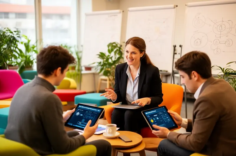 Arquitectura Zero Trust protegiendo red empresarial con verificación continua, Sistema de inteligencia artificial detectando amenazas cibernéticas en tiempo real, Equipo de seguridad implementando estrategias de resiliencia ante ataques, Plataforma de gestión de identidades y accesos controlando permisos empresariales, Profesionales de ciberseguridad revisando cumplimiento normativo y políticas de protección