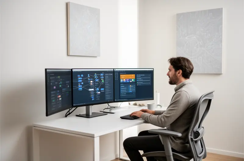 Equipo técnico profesional revisando infraestructura IT en empresa moderna, Profesional de informática proporcionando soporte técnico personalizado a cliente empresarial, Sistema de gestión integral de servicios IT con monitorización proactiva, Reunión de consultoría tecnológica entre proveedor IT y equipo directivo, Infraestructura de red empresarial con soluciones cloud y ciberseguridad avanzada